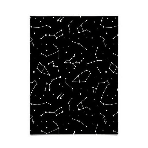 Society6 Avenie Black And White Constellations 30" x 40" Poster