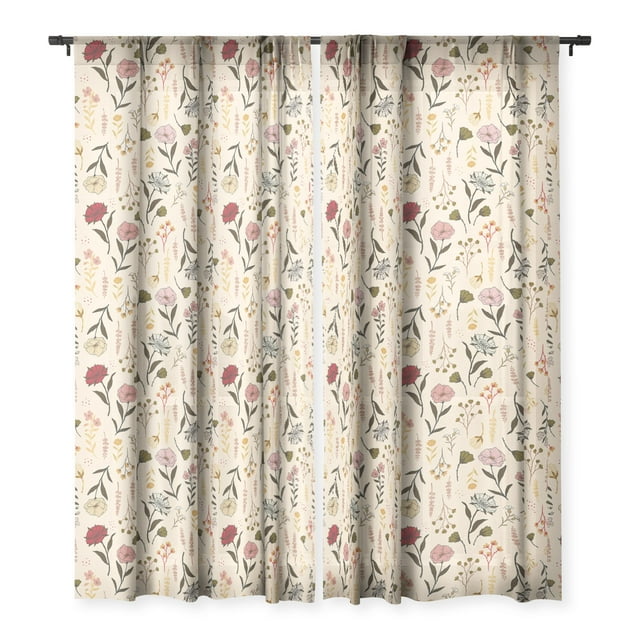 Society6 Avenie Cottage Garden IV Single Panel Sheer Window Curtain 50" x 120"