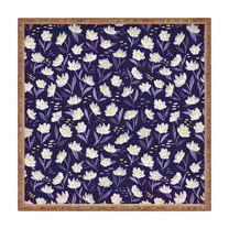 Society6 Avenie Midnight Desert Blooms 16" x 16" Square Large Bamboo Tray