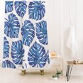 thumbnail image 1 of Society6 Avenie Tropical Palm Leaves Blue Shower Curtain 71" x 74", 1 of 3