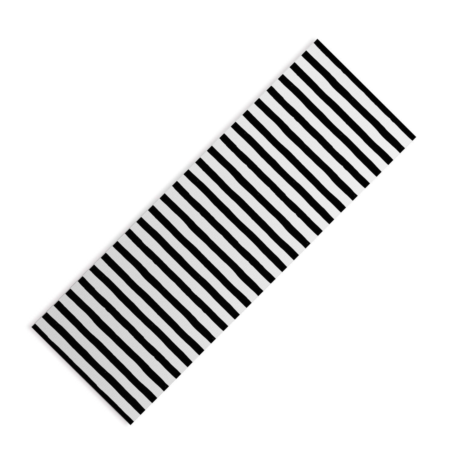 Society6 AvenieInk Stripes Black and White (6mm) 24" x 70" Yoga Mat