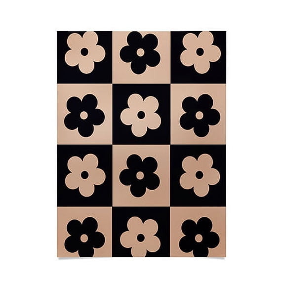 Society6 Bloom Check Tan by MariaMariaCreative Art Print