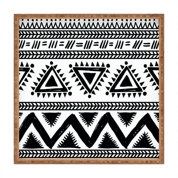 Society6 Boho Geometric by Marta Barragan Camarasa Square Bamboo Tray