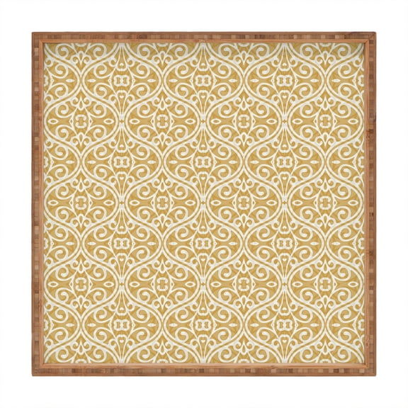 Society6 Boho Lines Putty by Wagner Campelo Square Bamboo Tray