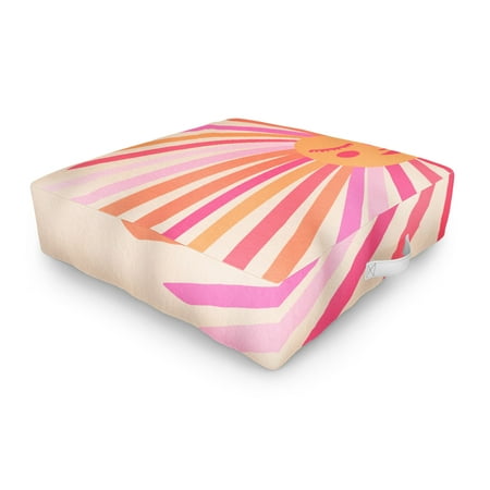Society6 Cat Coquillette Sunshine Pink Outdoor Floor Cushion