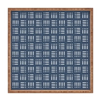 Society6 CoastL Studio Mudcloth Classic Blue Large Square Bamboo Tray