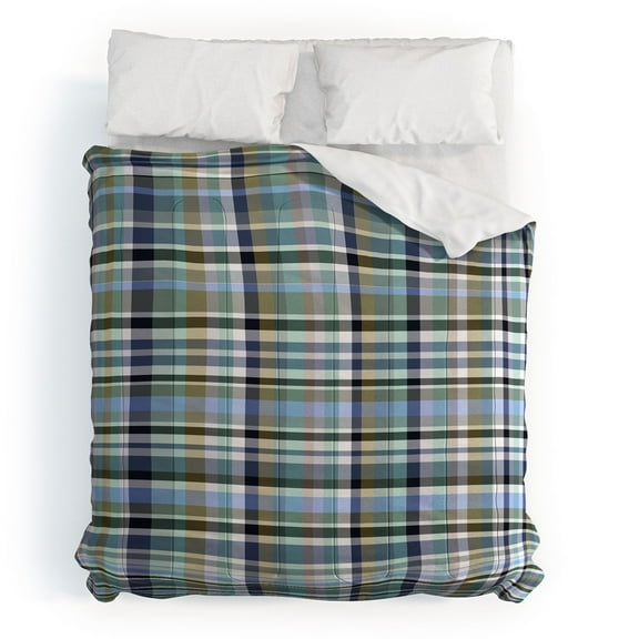 Society6 Coastal Plaid IV by Lisa Argyropoulos Comforter