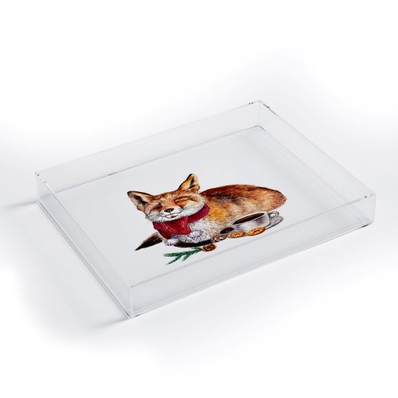 Society6 Coffee Fox by Anna Shell Acrylic Tray