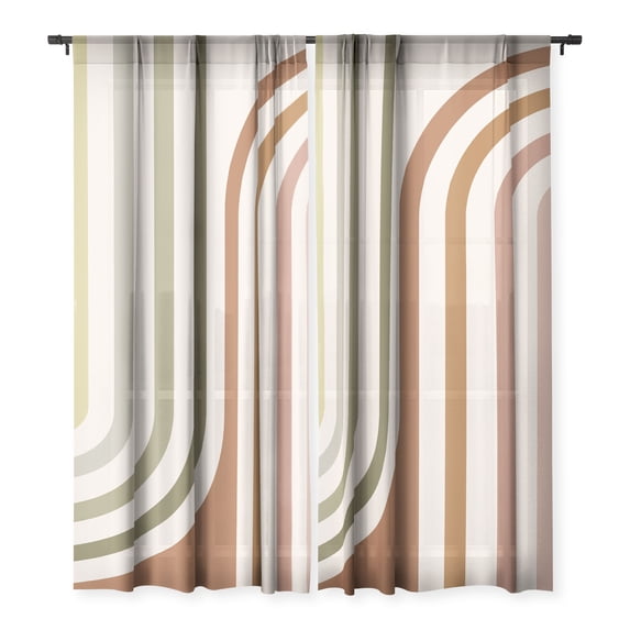 Society6 Color Poems Bold Curvature Stripes I 50" x 64" Single Panel Sheer Window Curtain