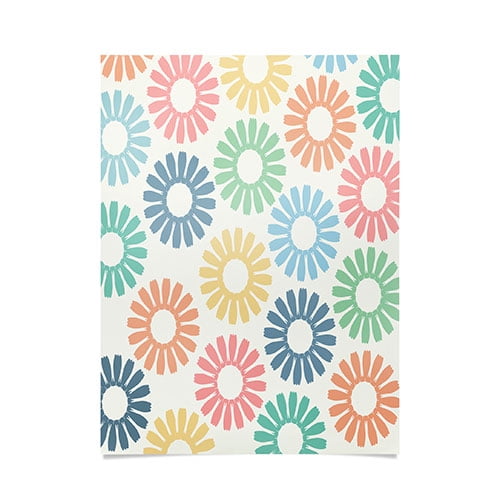 Society6 Colorful Daisy Pattern by Sheila Wenzel-Ganny Art Print