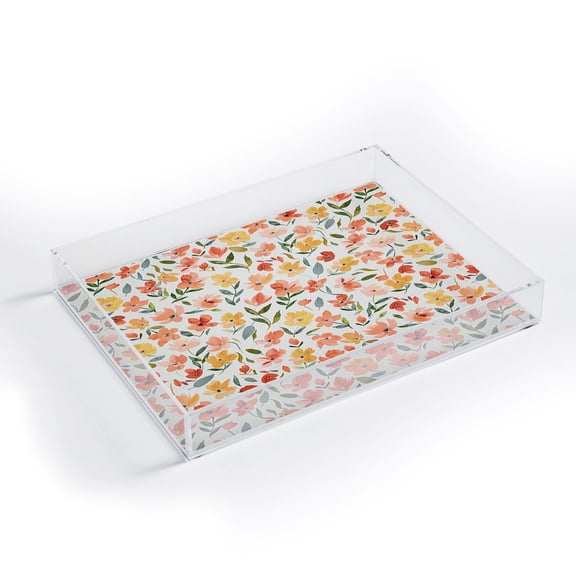 Society6 Countryside Fresh Flowers by Ninola Design Acrylic Tray