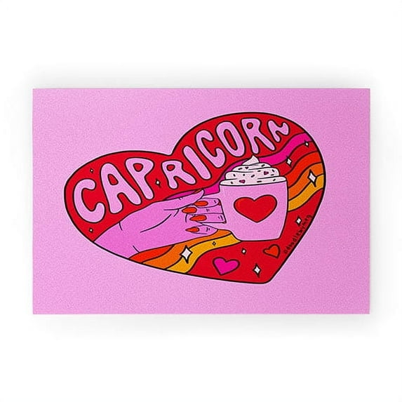 Society6 Doodle By Meg Capricorn Valentine Welcome Mat Small 20" x 30"