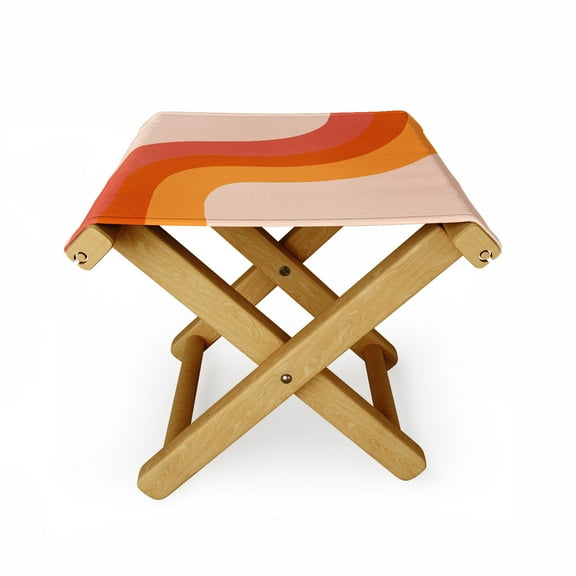 Society6 Doodle by Meg Retro Rainbow Stripes Folding Stool