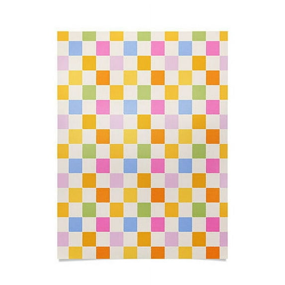 Society6 Eclectic Checker Check Cream by Iveta Abolina Art Print
