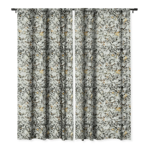 Society6 Elisabeth Fredriksson Gold Speckled Terrazzo Single Panel Room Darkening Window Curtain 50" x 96"