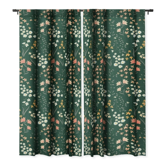 Society6 Emanuela Carratoni Meadow Flowers Theme Single Panel Room Darkening Window Curtain 50" x 96"