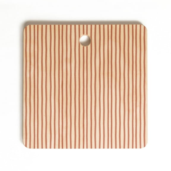 Society6 Emanuela Carratoni Old Pink Stripes Square Cutting Board