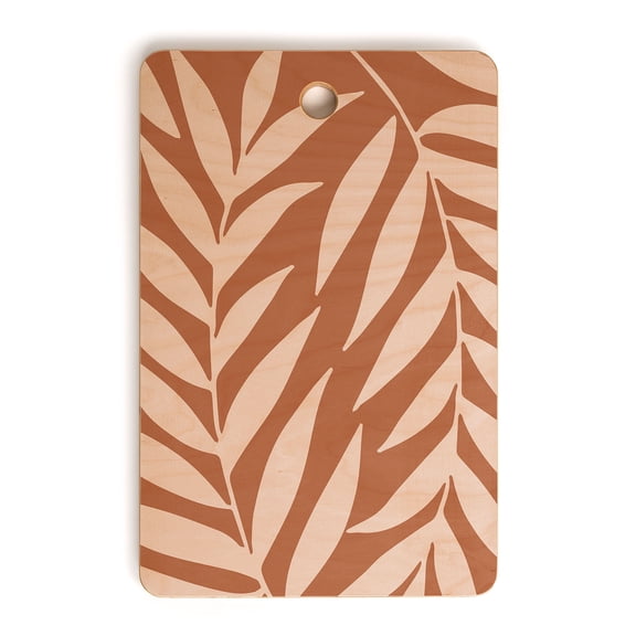 Society6 Emanuela Carratoni Pink Palms On Baked Earth Rectangle Cutting Board, 16" x 10.5"