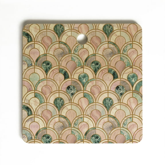 Society6 Emanuela Carratoni Rose Gold Marble Inlays Square Cutting Board, 11.5" x 11.5"