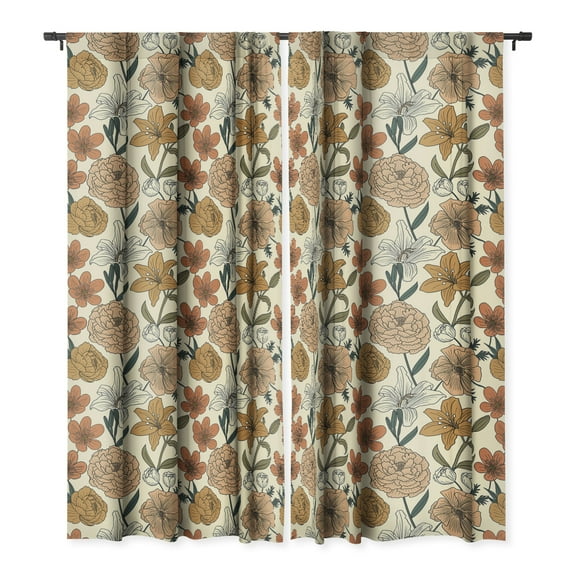 Society6 Emanuela Carratoni Spring Floral Mood Single Panel Room Darkening Window Curtain 50" x 64"