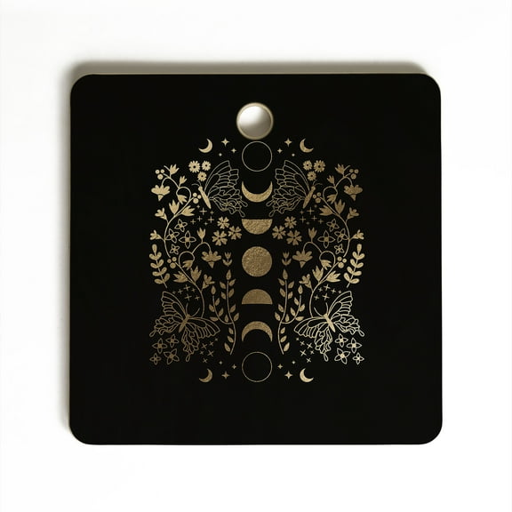 Society6 Emanuela Carratoni Spring Moon Phases Square Cutting Board