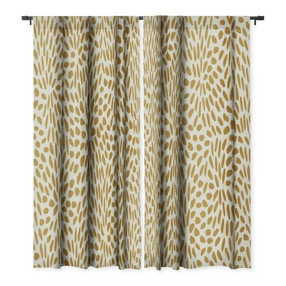 Society6 Evamatise Golden Organic Seeds Single Panel Room Darkening Window Curtain 50" x 84"