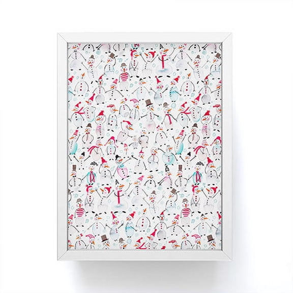 Society6 Friendly Snowmen by Ninola Design Framed Mini Art Print
