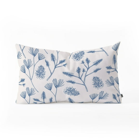 Society6 Gabriela Fuente Jolly Snow Oblong Decorative Throw Pillow, Winter, Seasonal, White, 23" x 14"