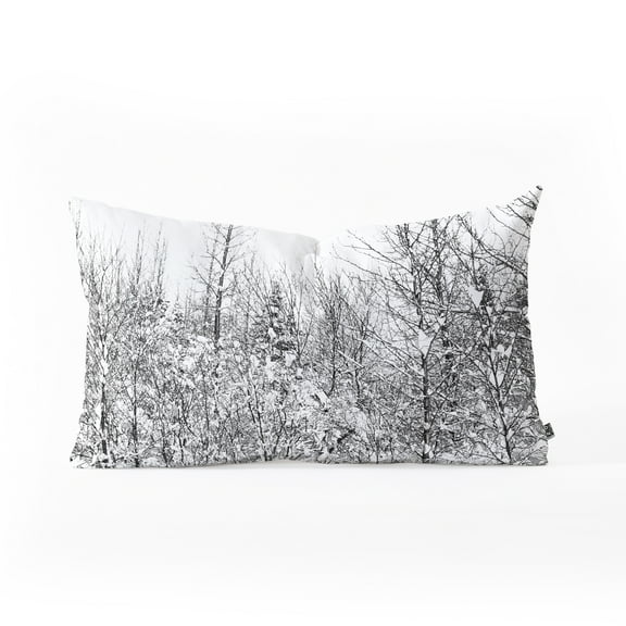 Society6 Gabriela Fuente Snowland Oblong Decorative Throw Pillow, Winter, Seasonal, White, 23" x 14"