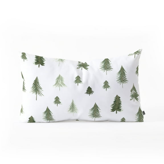 Society6 Gabriela Fuente Winter Forest Oblong Decorative Throw Pillow, Winter, Seasonal, White, 23" x 14"
