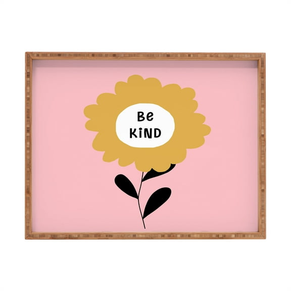 Society6 Gale Switzer Be Kind Bloom 22.5" x 17" X Large Rectangular Bamboo Tray