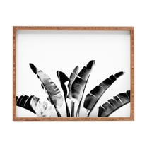 Society6 Gale Switzer Traveler Palm Bw Large Rectangle Bamboo Tray, 18" x 14"