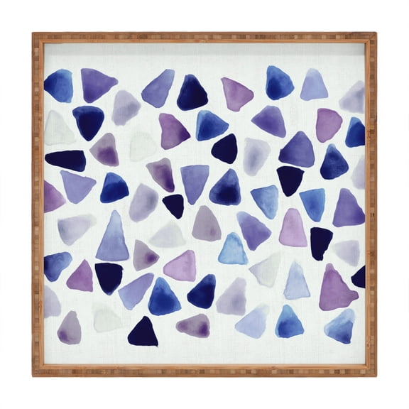 Society6 Georgiana Paraschiv Watercolor Triangles 16" x 16" Square Large Bamboo Tray