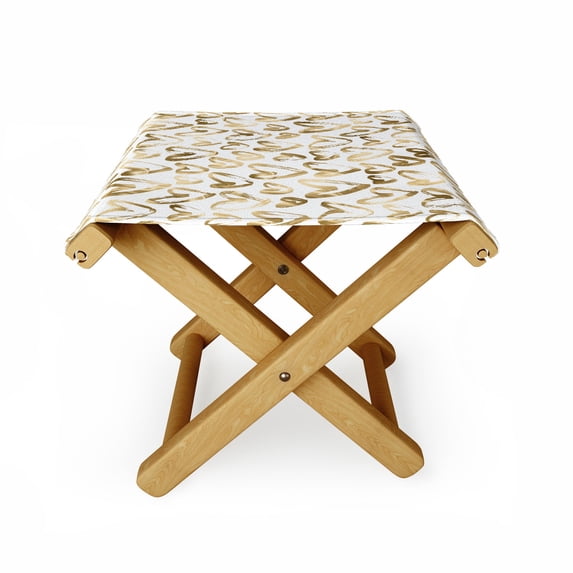 Society6 Gold Love Hearts Pattern by Nature Magick Outdoor Ottoman