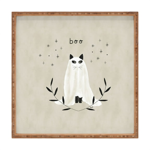 Society6 Halloween Ghost Cat by Hello Twiggs Square Tray