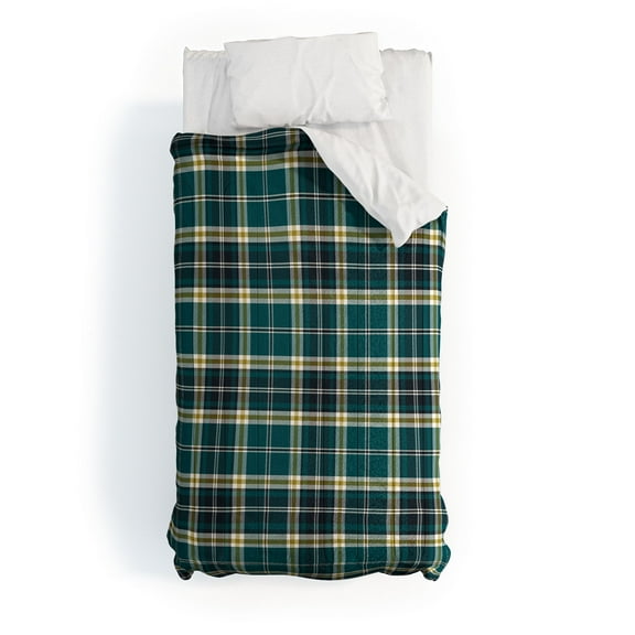 Society6 Headmaster Plaid Teal by Heather Dutton Comforter