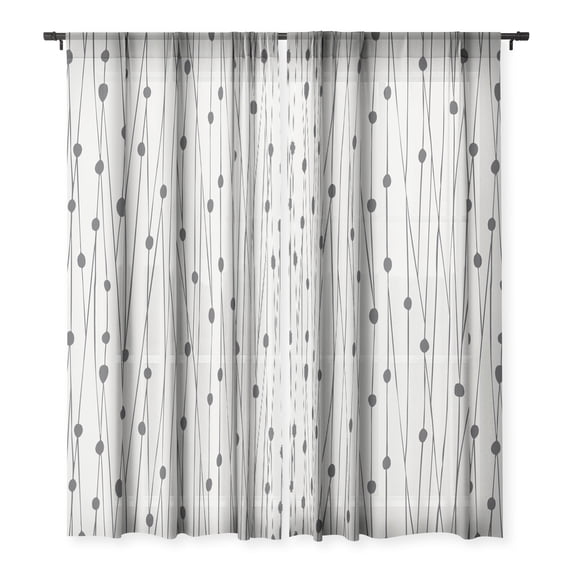 Society6 Heather Dutton Entangled Sandstone Single Panel Sheer Window Curtain 50" x 120"