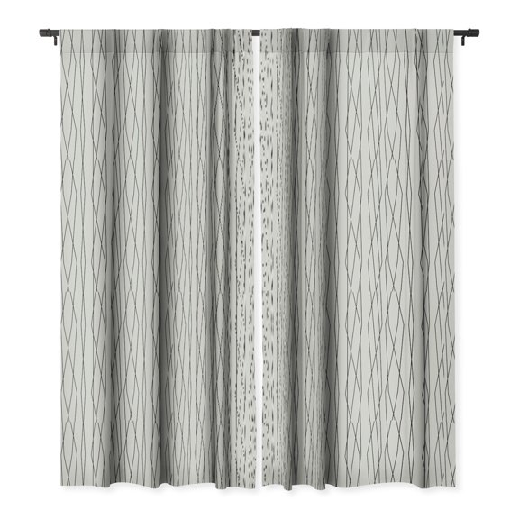 Society6 Heather Dutton Linear Cross Stone Single Panel Room Darkening Window Curtain 50" x 64"