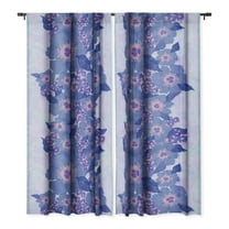 Society6 Heather Dutton Poppy Meadow Midnight Single Panel Room Darkening Window Curtain 50" x 64"