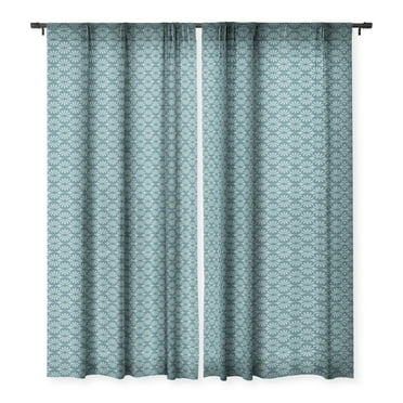 Society6 Heather Dutton Solstice Teal Single Panel Sheer Window Curtain 50" x 96"
