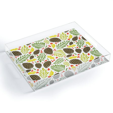 Society6 Heather Dutton Winter Woodlands White Acrylic Tray