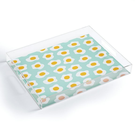 Society6 Hello Sayang Eggcellent Blue Eggs Medium Acrylic Tray