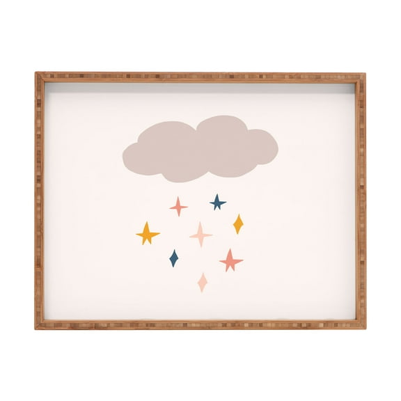 Society6 Hello Twiggs Its Raining Stars 18" x 14" Large Rectangular Tray