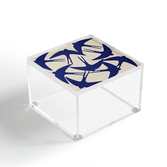 Society6 Hello Twiggs Spring Swallows 4" x 4" Acrylic Box