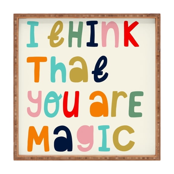 Society6 HeyCoco I Think That You Are Magic Square Bamboo Tray