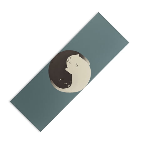 Society6 Hidden Cat 9 Blue Yin Yang 24"x70" Yoga Mat Society6