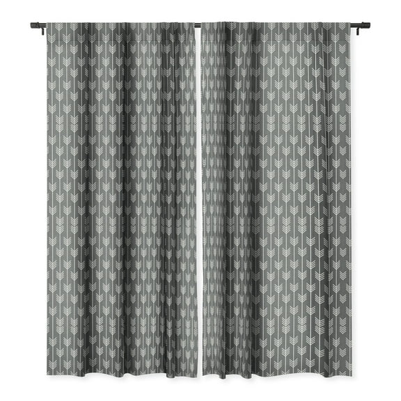 Society6 Holli Zollinger Arrows Grey Single Panel Room Darkening Window Curtain 50" x 120"