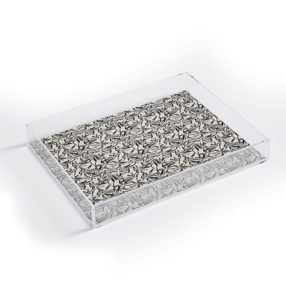 Society6 Holli Zollinger Junglia Charcoal Small Acrylic Tray, 8" x 6 1/4"
