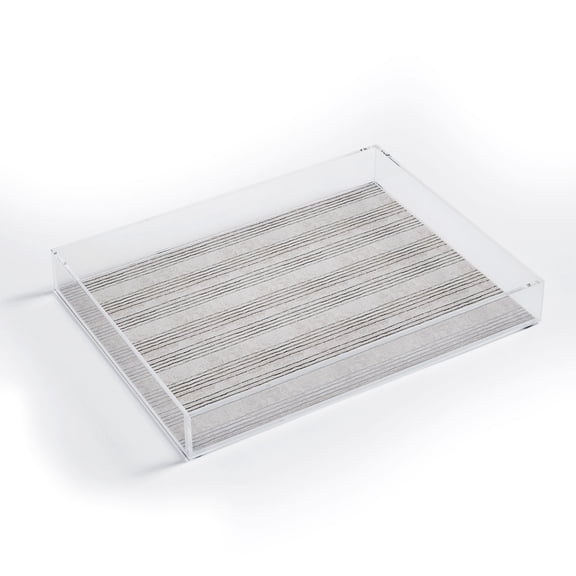 Society6 Holli Zollinger LINEN STRIPE RUSTIC Small Acrylic Tray