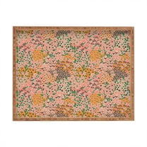 Society6 Holli Zollinger Maya Floral 18" x 14" Large Rectangular Bamboo Tray